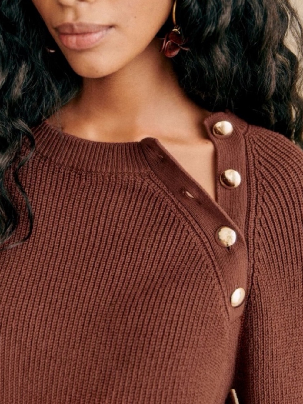 La Maille SEZANE Gary Jumper Sweater Caramel XS - Picture 3 of 12